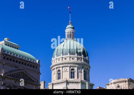 Indianapolis - ca. März 2017: Indiana State House und Kuppel des Kapitols. Es beherbergt den Gouverneur, Montage und Supreme Court ich Stockfoto