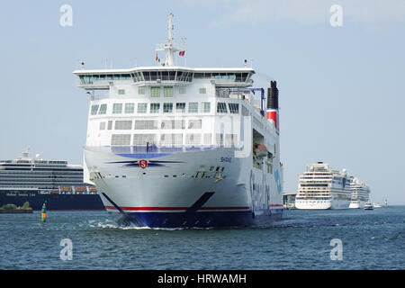 Rostock, Deutschland - 30. Mai 2016: Stena Line Fähre Schiff über die Ostsee von Rostock-Warnemünde in Deutschland nach Trelleborg in Schweden in j Skane Stockfoto