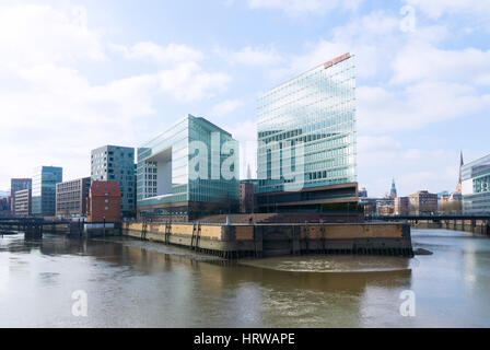 Hamburg, Deutschland - März 12,2016: Ericusspitze im Hafencity-Viertel mit der Zentrale der deutschen Zeitschrift und Verlag Der Spiegel. Stockfoto