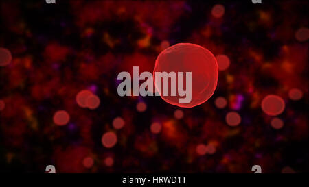 3D Darstellung der Wissenschaft Hintergrund mit roten abstrakte Zellen auf dunklen. Stockfoto