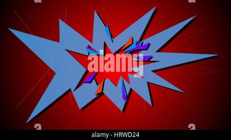 3D Abbildung des Booms. Comic-Buch-Explosion. Stockfoto