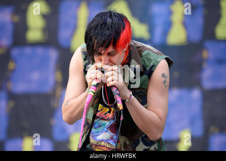 BARCELONA - 29 Mai: Julian Casablancas und The Voidz (Band) in Konzert im Primavera Sound Festival 2015 am 29. Mai 2015 in Barcelona, Spanien. Stockfoto