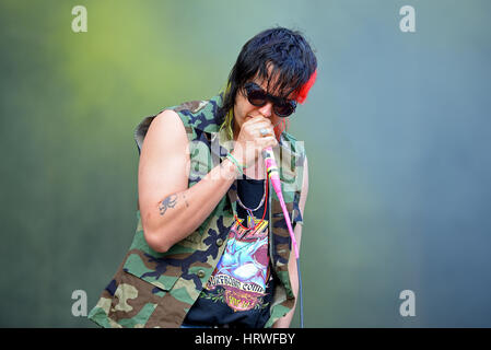 BARCELONA - 29 Mai: Julian Casablancas und The Voidz (Band) in Konzert im Primavera Sound Festival 2015 am 29. Mai 2015 in Barcelona, Spanien. Stockfoto