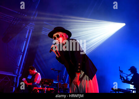 BARCELONA - 19 JUN: Roisin Murphy (Künstler) führt auf Sonar Festival am 19. Juni 2015 in Barcelona, Spanien. Stockfoto