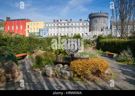 Dublin Castle von Dubh Linn Gardens in Dublin, Irland Stockfoto