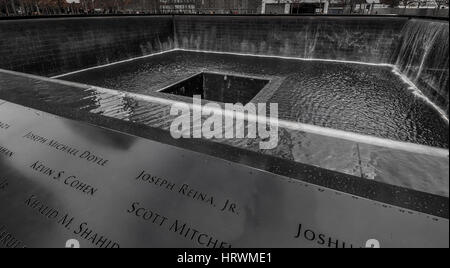 New York, USA-29 Februar: 911 Gedenkstätte in New York City Stockfoto