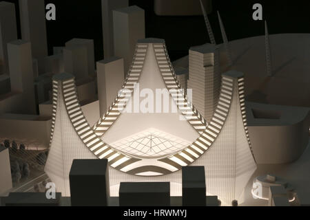 Der Bürgermeister von London, Sadiq Khan, Sammy Lee und Richard Margree der Ritter Drache und internationalen Architekten Santiago Calatrava offenbaren £ 1 Milliarde Neuregelung im Herzen von Greenwich Halbinsel mit: Atmosphäre wo: London, Vereinigtes Königreich, wenn: Stockfoto