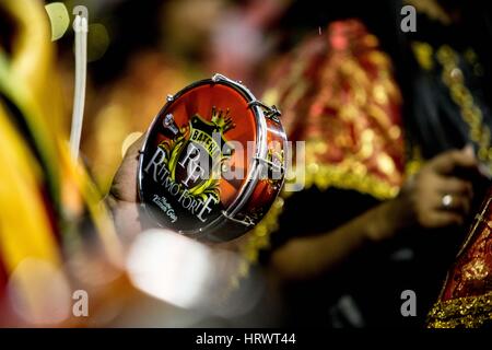 São Paulo, São Paulo, Brasilien. 3. März 2017. Mitglieder der Independente Tricolor Sambaschule Paraden in Anhembi Sambadrome, während die Gewinner der 2017 Karneval von Sao Paulo, Brasilien. Bildnachweis: Paulo Lopes/ZUMA Draht/Alamy Live-Nachrichten Stockfoto