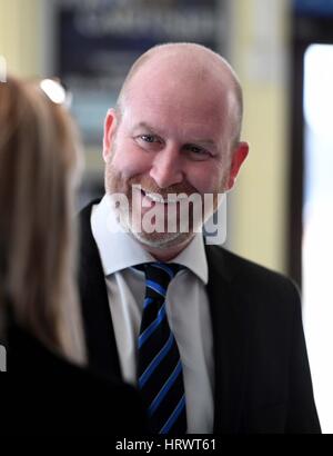 Weymouth, Dorset, UK. 4. März 2017. UK Independence Party Konferenz, UKIP, Paul Nuttall, MdEP und Party Leader Credit: Dorset Media Service/Alamy Live News Stockfoto