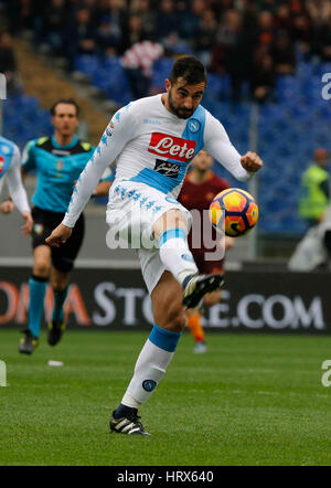 Rom, Italien. 4. März 2017. Raul Albiol während der italienischen Serie ein Fußballspiel zwischen den AS Rom und SSC Napoli im Olympiastadion in Rom Italien, 4. März 2017 Credit: Agnfoto/Alamy Live-Nachrichten Stockfoto