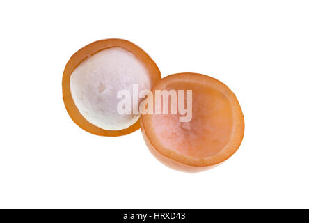 Achacha, Garcinia Humilis ist eine exotische Frucht mit rötlichen orange Farbe und weißes Fleisch, wenn Sie reif sind Stockfoto