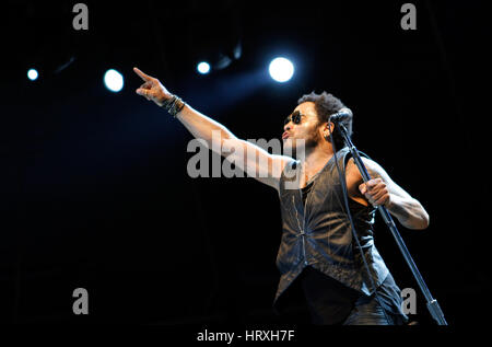 Lenny Kravitz tritt während der Ibiza123 Musik Festival Stockfoto