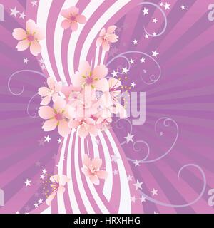 Frühling Hintergrund für die Gestaltung der Blumen. Vektor-illustration Stock Vektor