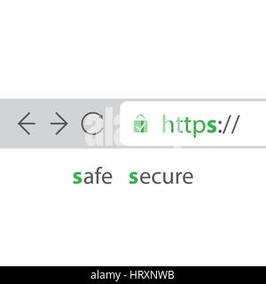 Browser-Adresszeile mit Https-Protokoll - sichere Verbindungen Trend Stock Vektor