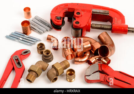 Werkzeuge für Kupfer-installation Stockfoto