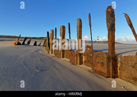 Leuchtturm List Ost auf der Halbinsel Ellenbogen Liste, Sylt, Nordfriesland, Schleswig-Holstein, Deutschland, Europa Stockfoto