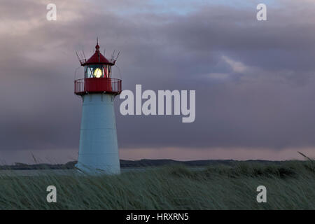 Leuchtturm Liste West, Ellenbogen, Sylt, Nordfriesland, Deutschland, Nordeuropa Stockfoto