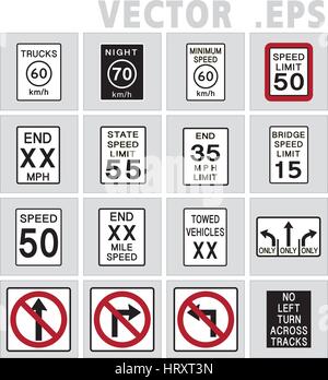 Zeichen der Verkehrsstraße. Clip Art, Vektor, Abbildung. Stock Vektor