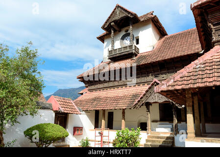 Innen- und Außenbereich des Padmabhapuram Royal Palace. Stockfoto