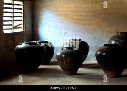 Innen- und Außenbereich des Padmabhapuram Royal Palace. Stockfoto