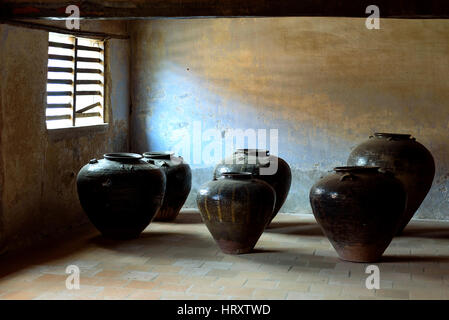 Innen- und Außenbereich des Padmabhapuram Royal Palace. Stockfoto