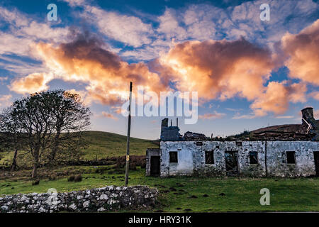 Verlassenen Bauernhaus Ruinen von Struan Jetty, Isle Of Skye, Schottland Stockfoto