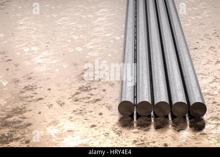 3D Rendering Metallrohre Stockfoto