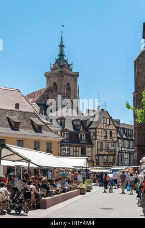 Fachwerkhäuser im alten Stadt Colmar - Colmar, Elsass, Département Haut-Rhin, Frankreich, Europa Stockfoto