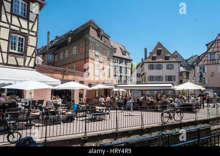 Fachwerkhäuser im alten Stadt Colmar - Colmar, Elsass, Département Haut-Rhin, Frankreich, Europa Stockfoto