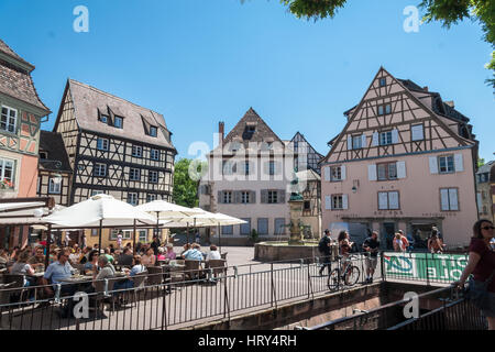 Fachwerkhäuser im alten Stadt Colmar - Colmar, Elsass, Département Haut-Rhin, Frankreich, Europa Stockfoto