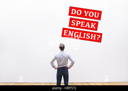 Sprechen Sie Englisch, Sprachkurse Konzept Stockfoto