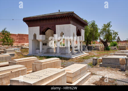 Ha Juden Ha Jehudim auf Cimetière de Bab Ghmat, Gräber auf dem jüdischen Friedhof, Marrakesch, Marokko, Afrika Stockfoto