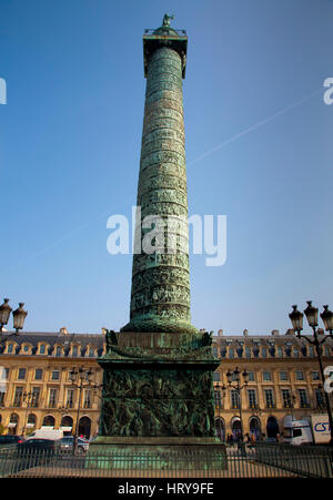 Vendôme-Säule in Place Vendôme. Paris, Frankreich. Stockfoto