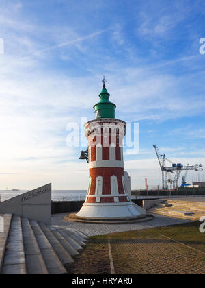 Leuchtturm Pingelturm Bremerhaven, Deutschland Stockfoto