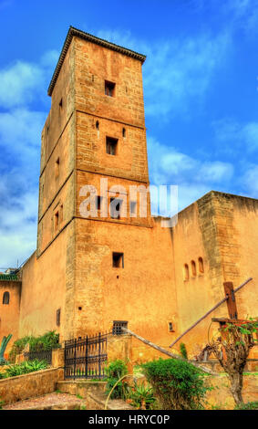 Andalusischen Gärten in Udayas Kasbah. Ein UNESCO-Weltkulturerbe in Rabat, Marokko Stockfoto