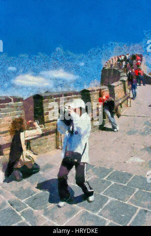 Badaling-Abschnitt der großen Mauer in China Stockfoto