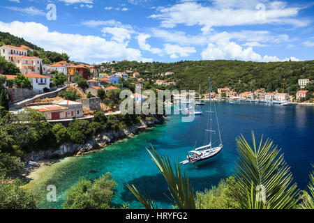 Kioni Hafen, Ithaka, Griechenland Stockfoto