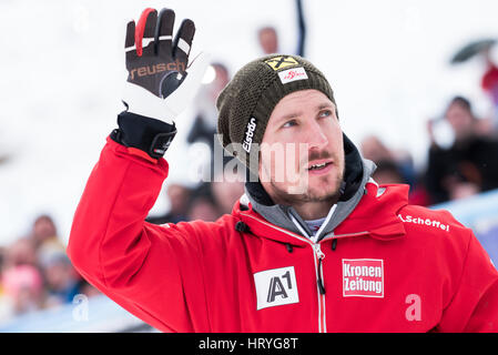 Kranjska Gora, Slowenien. 5. März 2017. Marcel Hirscher Österreichs beim 56. Vitranc Cup Slalom-Rennen in Kranjska Gora, Slowenien am 5. März 2017. Bildnachweis: Rok Rakun/Pacific Press/Alamy Live-Nachrichten Stockfoto