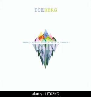 Abstrakte Dreieck Eisberg Vektor-Logo Design Infografik-Vorlage. Risiko Analyse Eisberg Zeigerdiagramm. Design für Unternehmen, Bildungs- oder Technologie-pr Stock Vektor