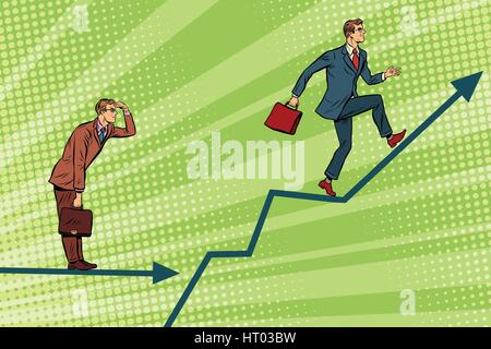 Geschäftsleute mit chart-Wachstum und freuen uns Stock Vektor