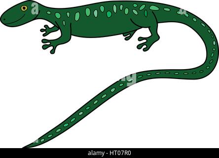 grüne Doodle Eidechse Stock Vektor