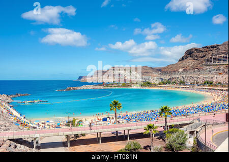 Berühmten Strand von Amadores. Gran Canaria, Kanarische Inseln, Spanien Stockfoto