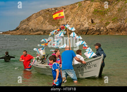 Fest von der Virxe do Porto - Menschen, Meiras - Valdoviño, La Coruña Provinz, Region Galicien, Spanien, Europa