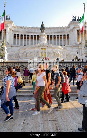 DER VIKTORIANISCHEN, VITTORIO EMANUELE DENKMAL, VENEDIG PLAZA, DAS HISTORISCHE ZENTRUM ROM. Stockfoto