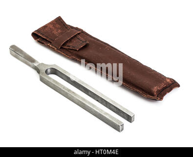 Camerton in alten Leder-Etui Stockfoto