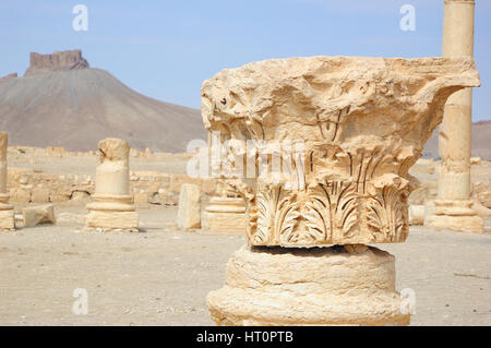 Ruinen von Palmyra Stadt derzeit von ISIS im syrischen Krieg zerstört Stockfoto