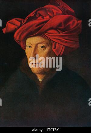 "Porträt eines Mannes (Selbstportrait?)", 1433.  Künstler: Jan Van Eyck. Stockfoto