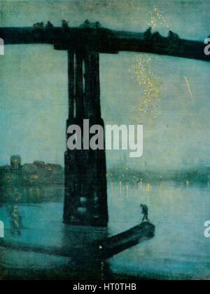 "Nocturne: blau und Gold - alte Battersea Brücke ', c1872-5. Künstler: James Abbott McNeill Whistler. Stockfoto