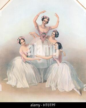 "Die berühmten Pas De Quatre: komponiert von Jules Perrot', c1850. Künstler: TH Maguire. Stockfoto