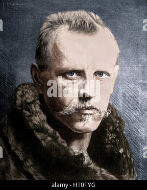 Dr. Fridtjof Nansen, norwegischer Polarforscher, 1893. Künstler: unbekannt. Stockfoto